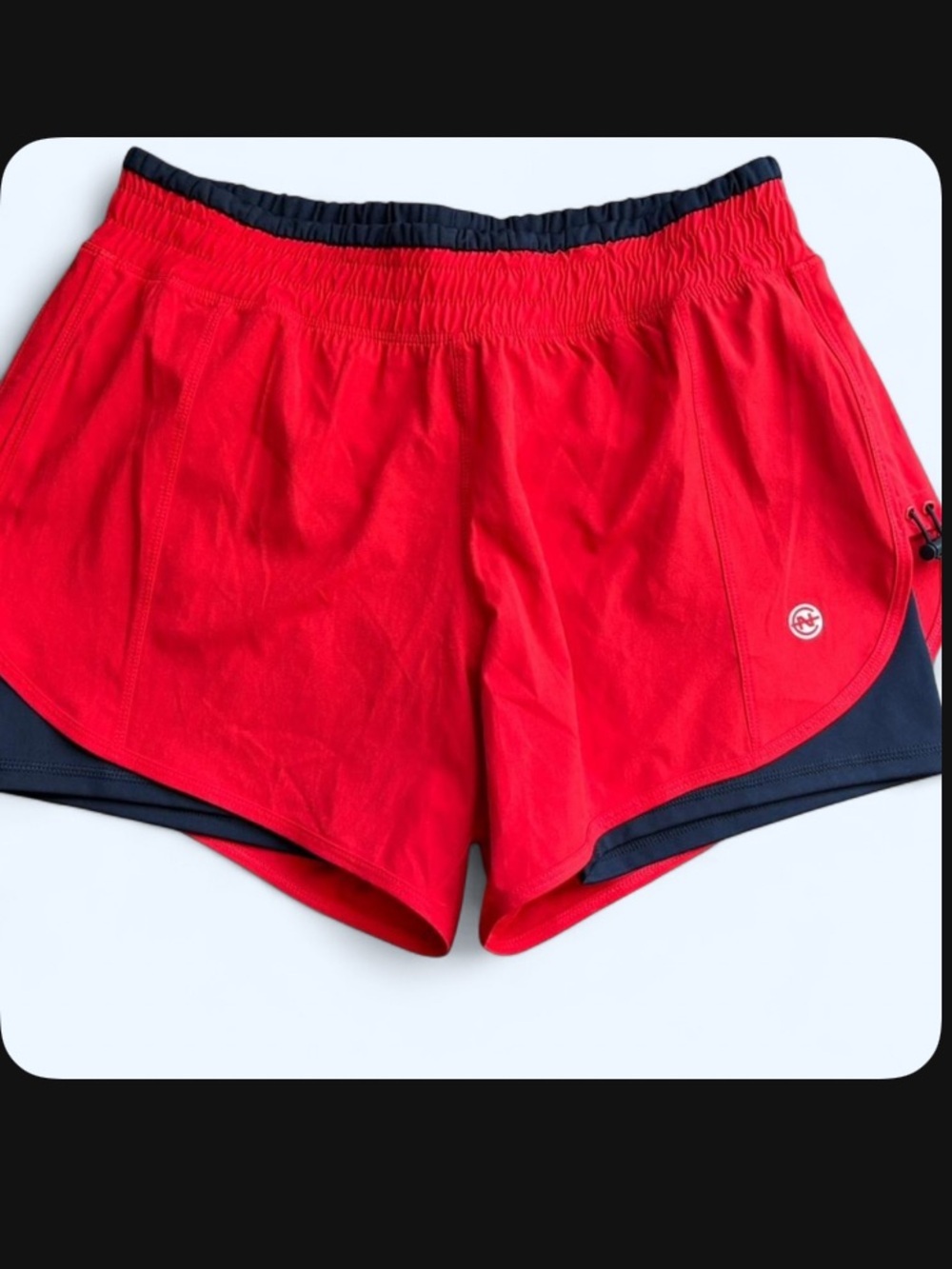 Nautica Red Athletic Shorts with Navy Trim